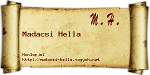 Madacsi Hella névjegykártya
